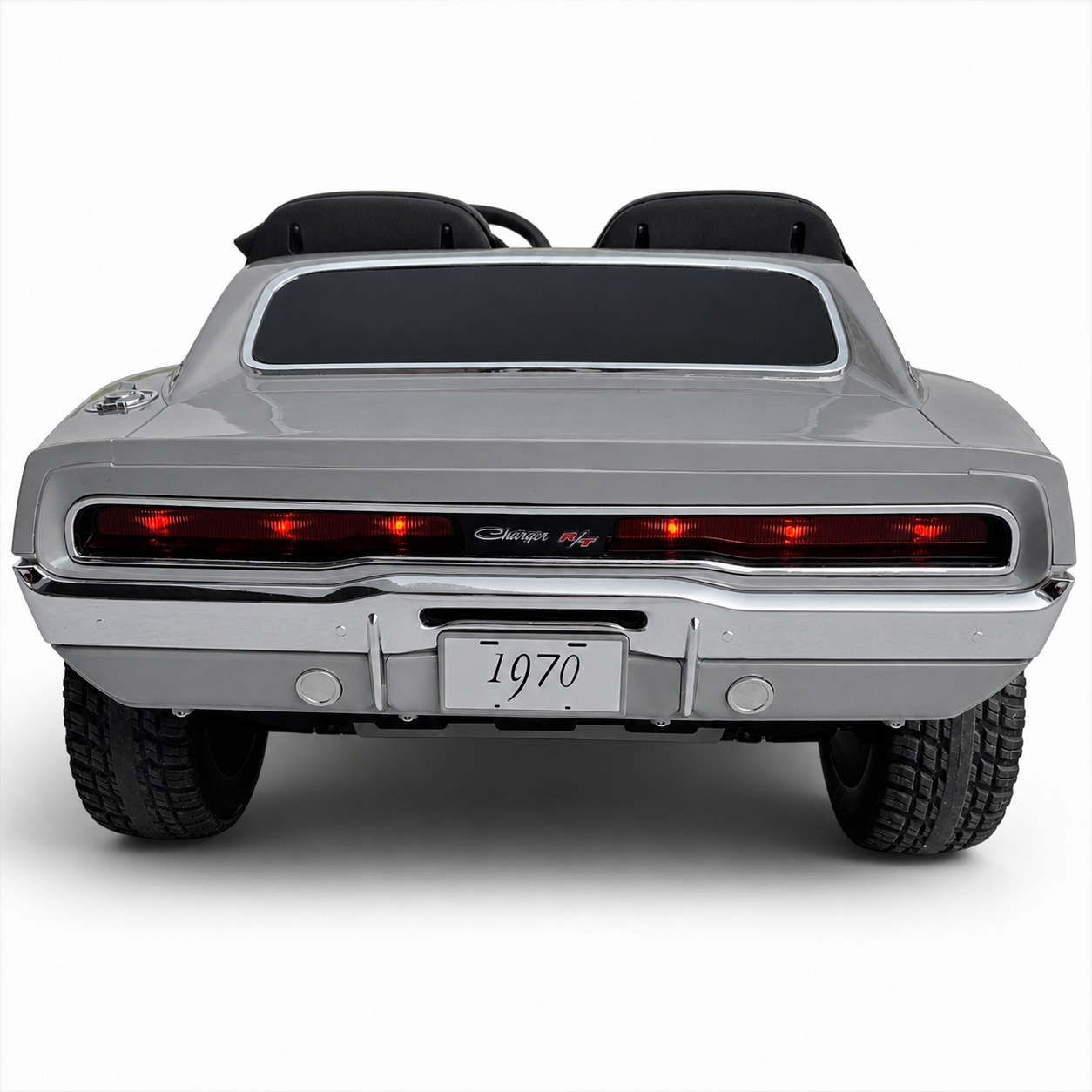 Carro Elétrico para Criança DODGE CHARGER 24v Cinza c/ RODAS DE BORRACHA & ASSENTO EM PELE