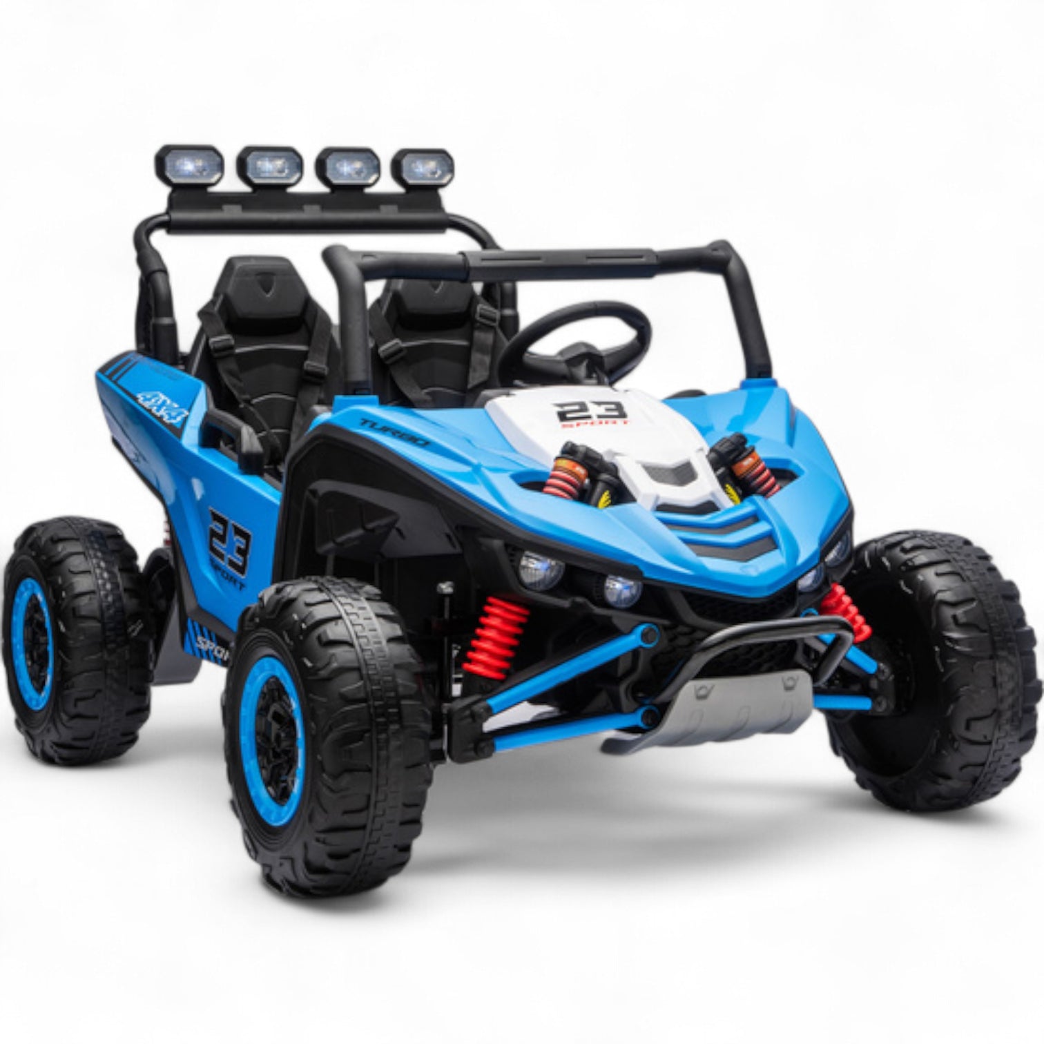 Coche Eléctrico para Niño BUGGY TURBO SPORT 4x4 24v Azul c/ RUEDAS DE GOMA & ASIENTO DE PIEL