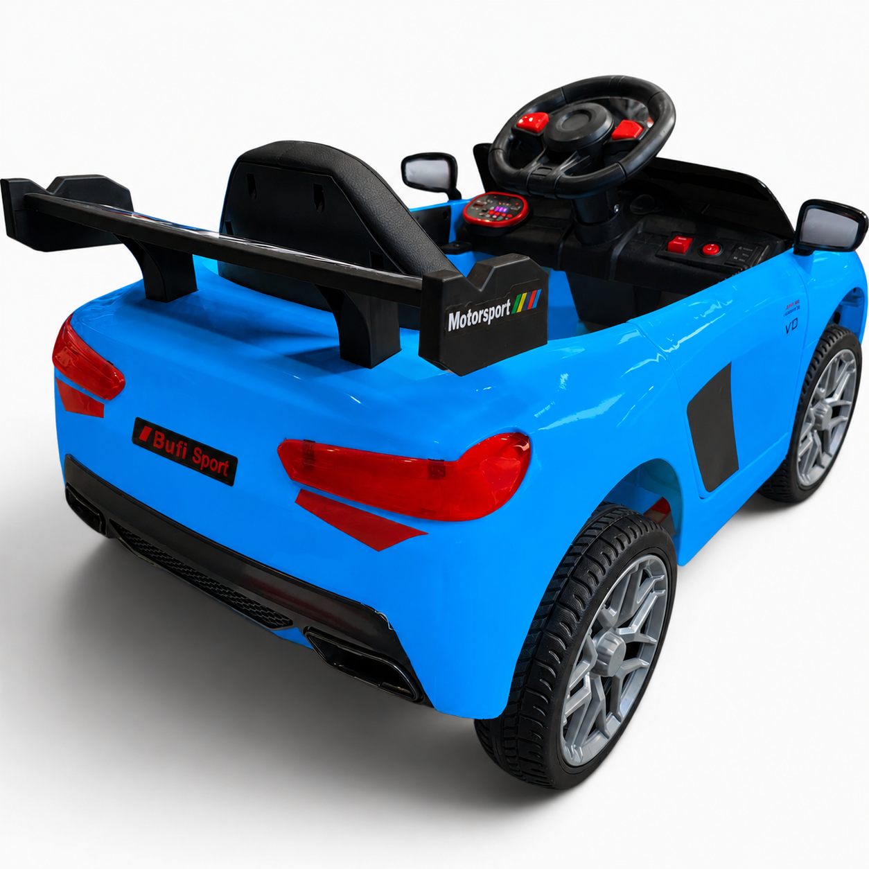 Coche Eléctrico para Niño R8 Style 12v Azul c/ RUEDAS DE GOMA & ASIENTO DE PIEL