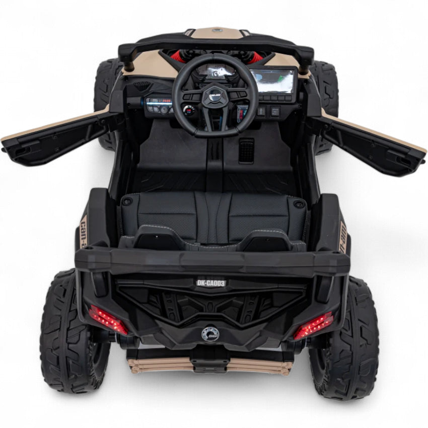 Coche Eléctrico para Niño CAN-AM MAVERICK 4x4 24v Caqui c/ RODAS DE BORRACHA & ASIENTO EN PELE