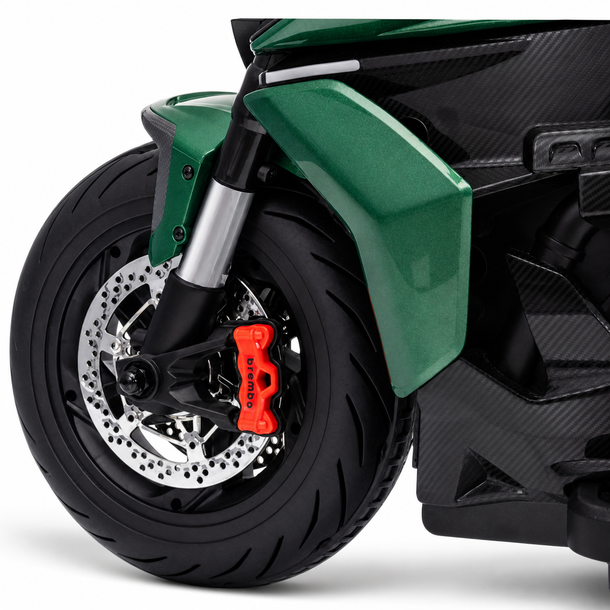 Mota Elétrica para Criança DUCATI DIAVEL V4 12v Verde c/ RODAS DE BORRACHA