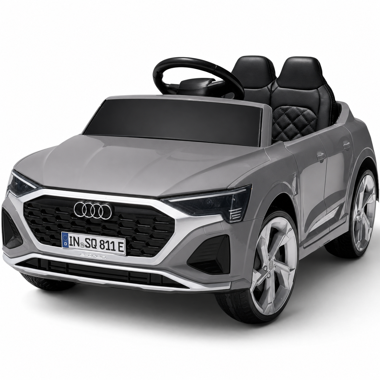 Coche Eléctrico para Niños AUDI SQ8 12V Gris c/ RUEDAS DE GOMA & ASIENTO DE PIEL