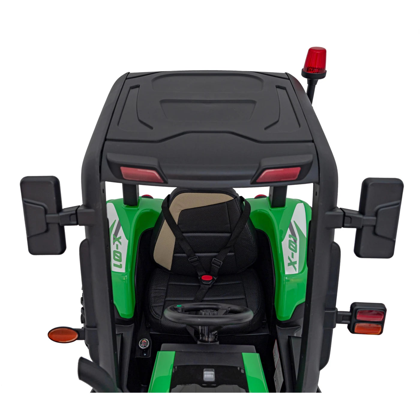 Tractor Eléctrico para Niños con Remolque 24v Verde c/ RUEDAS DE GOMA & ASIENTO DE PIEL