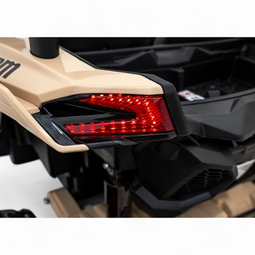 Coche Eléctrico para Niño CAN-AM MAVERICK TURBO RR 4x4 24v Caqui c/ RUEDAS DE GOMA & ASIENTO DE PIEL