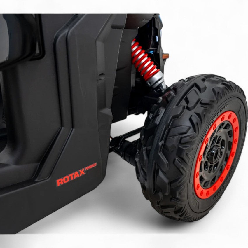 Coche Eléctrico para Niño CAN-AM MAVERICK TURBO RR 4x4 24v Caqui c/ RUEDAS DE GOMA & ASIENTO DE PIEL