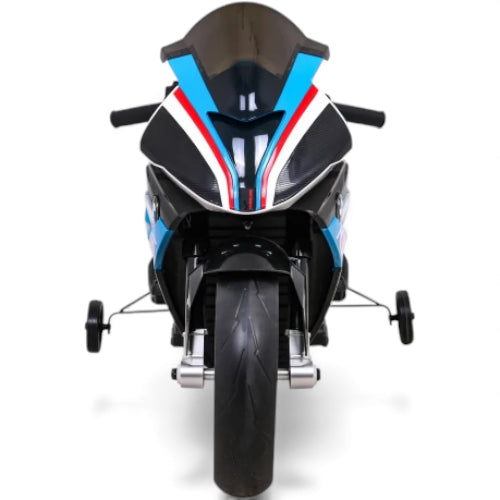Moto Eléctrica para Niño BMW HP4 12v Azul c/ RUEDAS DE GOMA & ASIENTO DE PIEL