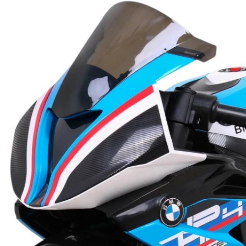 Moto Eléctrica para Niño BMW HP4 12v Azul c/ RUEDAS DE GOMA & ASIENTO DE PIEL