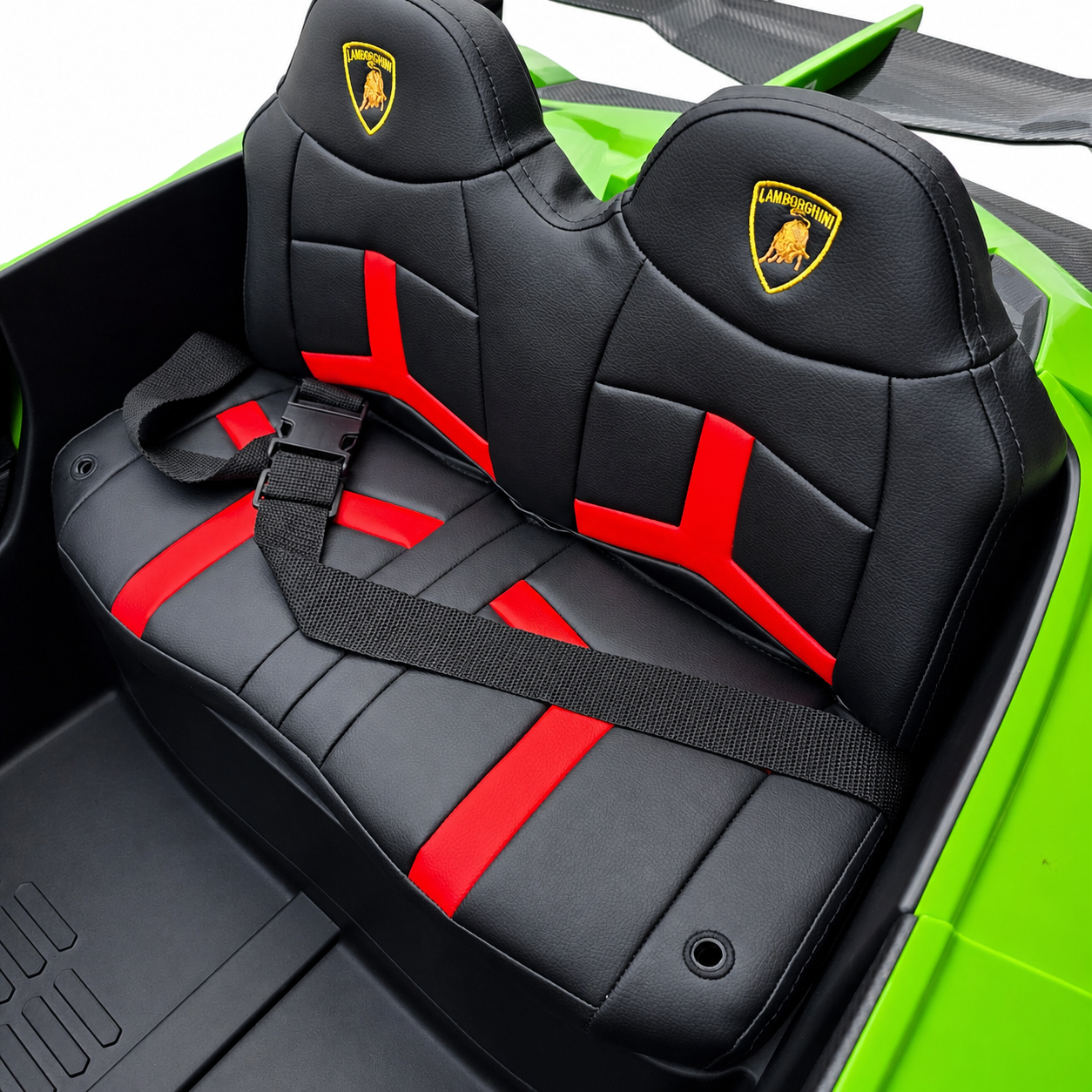 Carro Elétrico para Criança LAMBORGHINI VENENO 4x4 12v Verde 2 LUGARES c/ RODAS DE BORRACHA & ASSENTO EM PELE