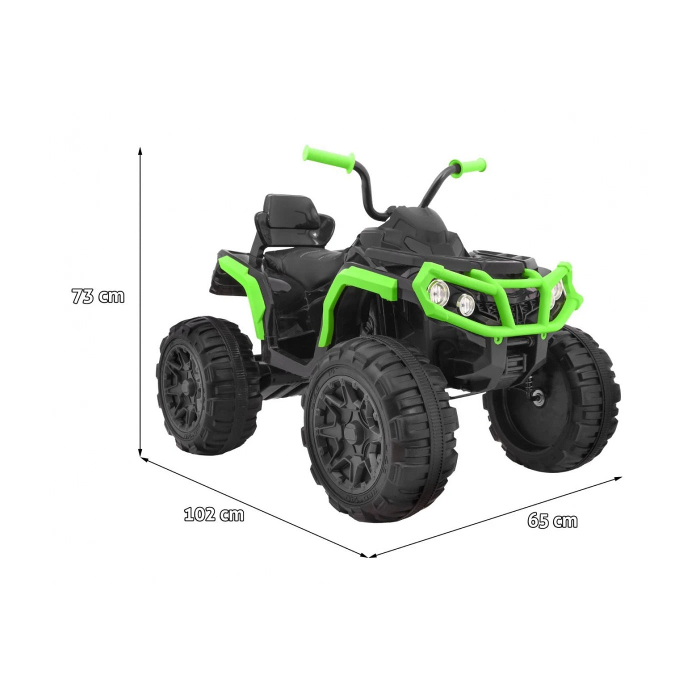 Moto Eléctrica para Niños QUAD ATV 12v Negra y Verde c/ RUEDAS DE GOMA & ASIENTO DE PIEL