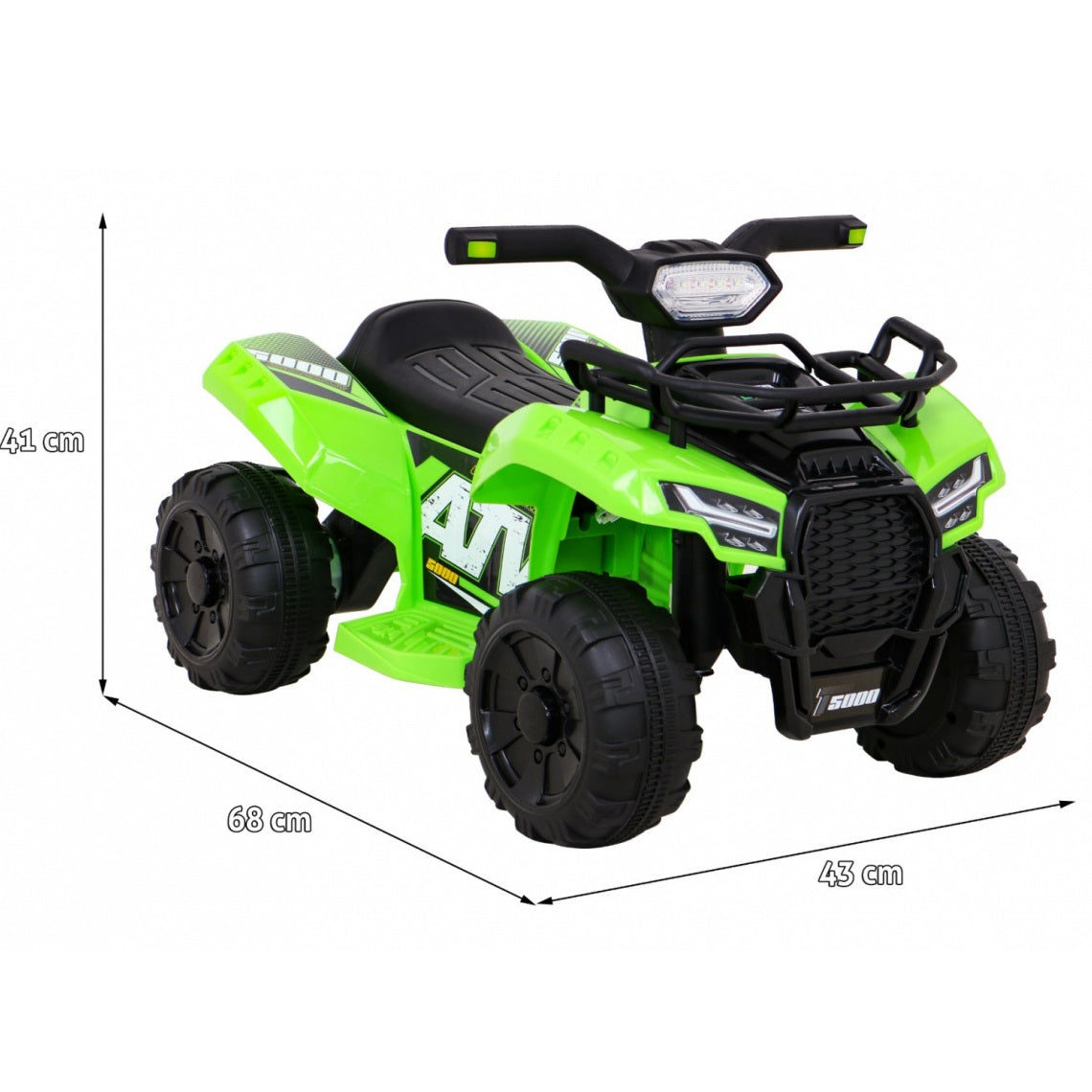 Mini Moto 4 Eléctrica para Niños 6v Verde c/ ruedas de plástico