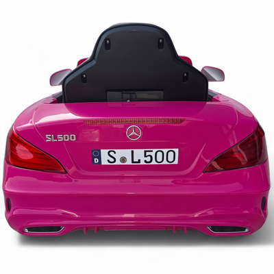 Coche Eléctrico para Niño MERCEDES SL500 12V Rosa c/ RODAS DE BORRACHA & ASIENTO EN PELE