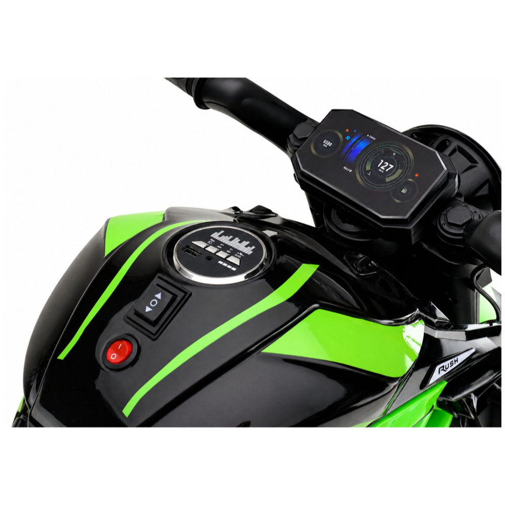 Moto Eléctrica para Niños BM Style 12v Blanca con RUEDAS DE GOMA y ASIENTO DE PIEL ECOLÓGICA