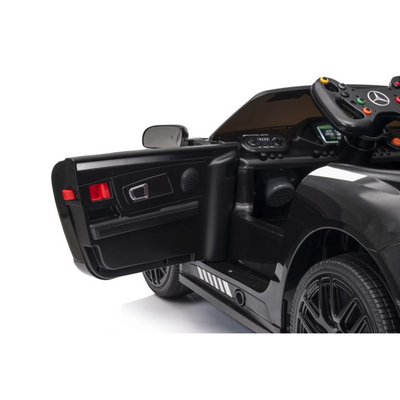 Coche Eléctrico para Niños MERCEDES GT3 Deluxe 12v Negro c/ RUEDAS DE GOMA & ASIENTO DE PIEL