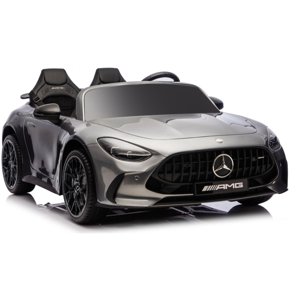 Coche Eléctrico para Niño MERCEDES GT63 24v XXL Gris Metalizado c/ MP4, RUEDAS DE GOMA & ASIENTO DE PIEL