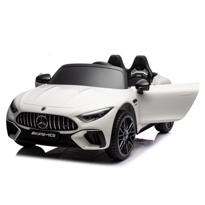 Coche Eléctrico para Niños MERCEDES SL63 Blanco 4x4  2 LUGARES 24v c/ RUEDAS DE GOMA & ASIENTO DE PIEL
