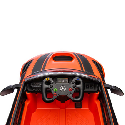 Coche Eléctrico para Niños MERCEDES GT3 Deluxe 12v Naranja c/ RUEDAS DE GOMA & ASIENTO DE PIEL