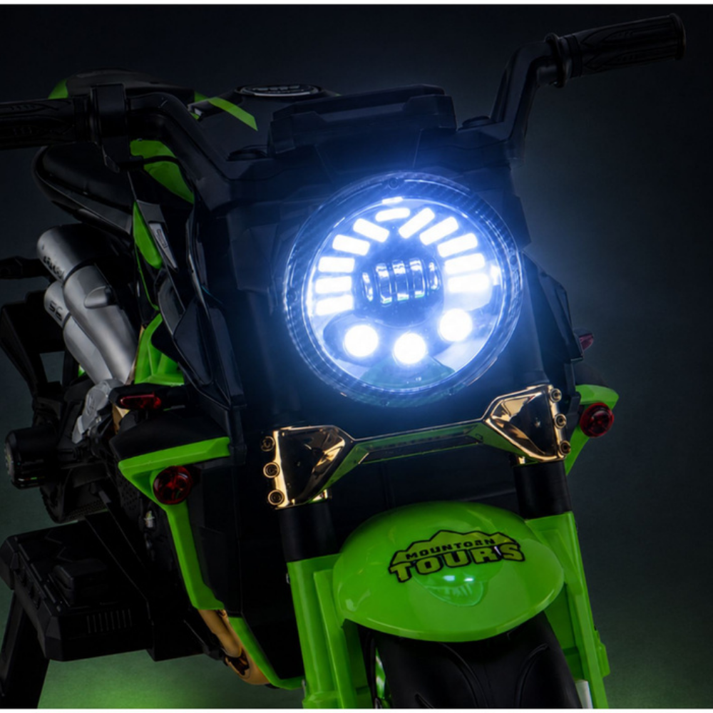 Moto Eléctrica para Niños BM Style 12v Blanca con RUEDAS DE GOMA y ASIENTO DE PIEL ECOLÓGICA