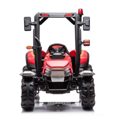 Tractor Eléctrico para Niños con Remolque 24v Azul c/ RUEDAS DE GOMA & ASIENTO DE PIEL