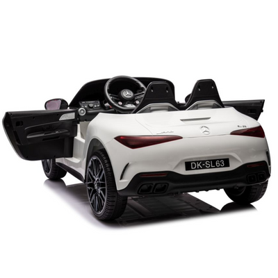Coche Eléctrico para Niños MERCEDES SL63 Blanco 4x4  2 LUGARES 24v c/ RUEDAS DE GOMA & ASIENTO DE PIEL