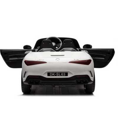 Coche Eléctrico para Niños MERCEDES SL63 Blanco 4x4  2 LUGARES 24v c/ RUEDAS DE GOMA & ASIENTO DE PIEL
