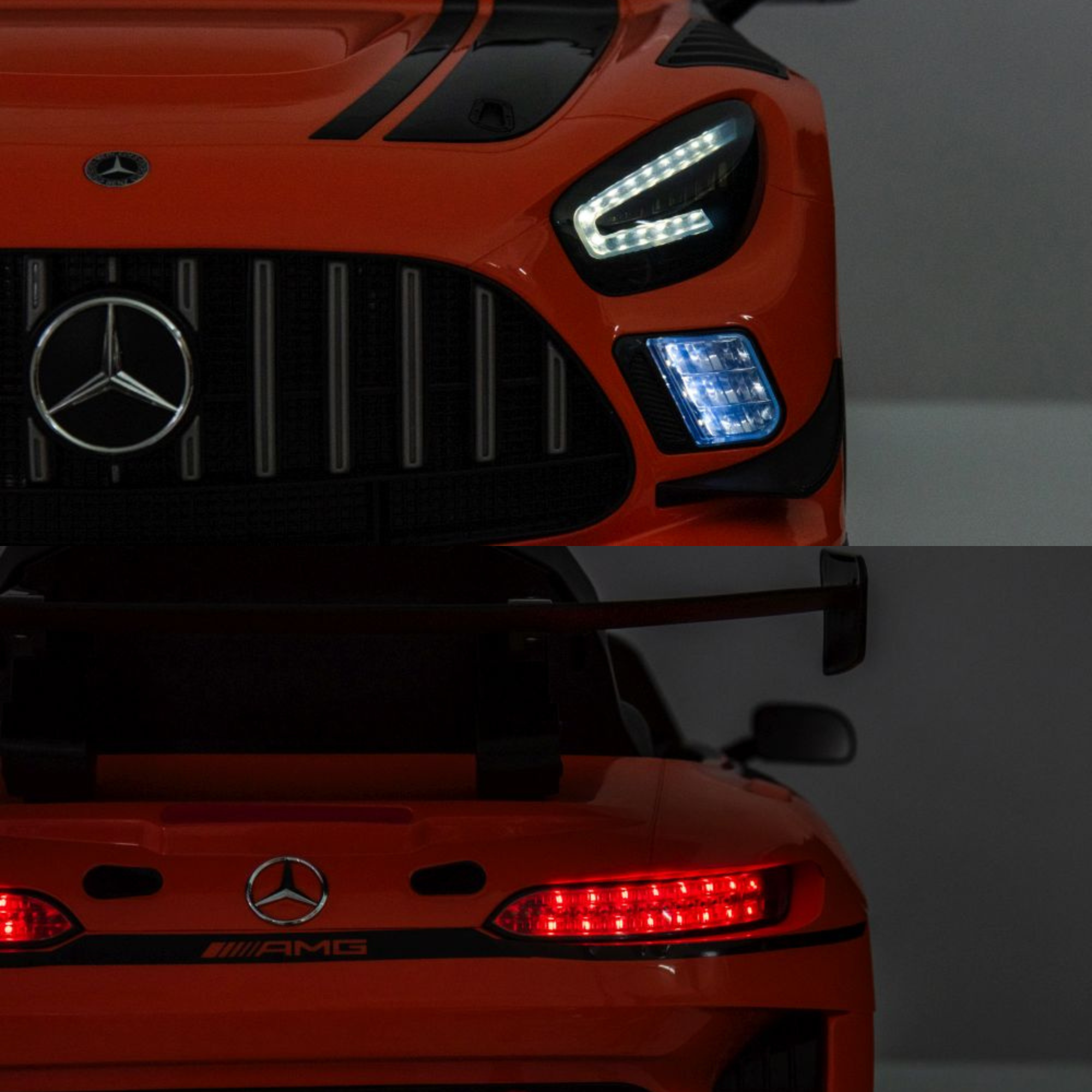 Coche Eléctrico para Niños MERCEDES GT3 Deluxe 12v Naranja c/ RUEDAS DE GOMA & ASIENTO DE PIEL