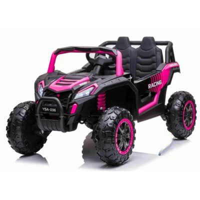 Coche Eléctrico para Niños BEACH BUGGY 4x4 24v Rosa c/ RUEDAS DE GOMA & ASIENTO DE PIEL