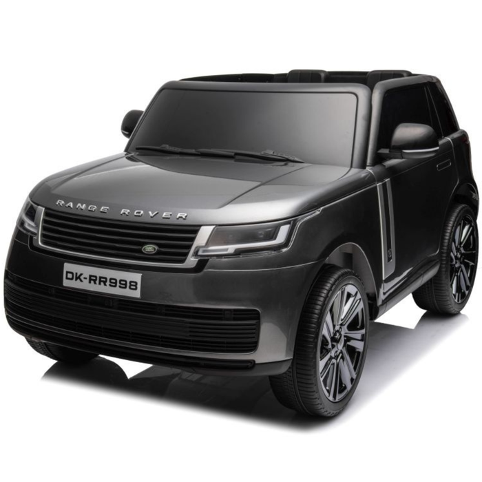 Coche eléctrico infantil RANGE ROVER SV Gris Metalizado 2 plazas 24V con RUEDAS DE GOMA y ASIENTO DE PIEL ECOLÓGICA
