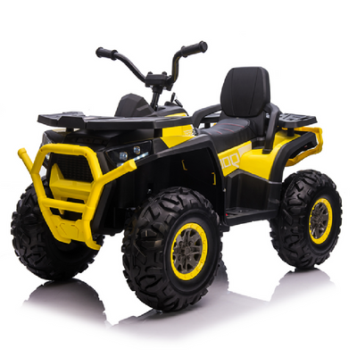 Moto Eléctrica para Niño QUAD DESERT 12V AMARILLA c/ RODAS DE BORRACHA & ASIENTO EN PELE
