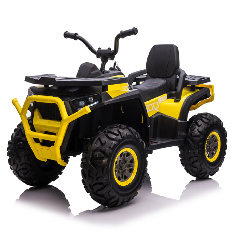 Moto Eléctrica para Niño QUAD DESERT 12V AMARILLA c/ RODAS DE BORRACHA & ASIENTO EN PELE