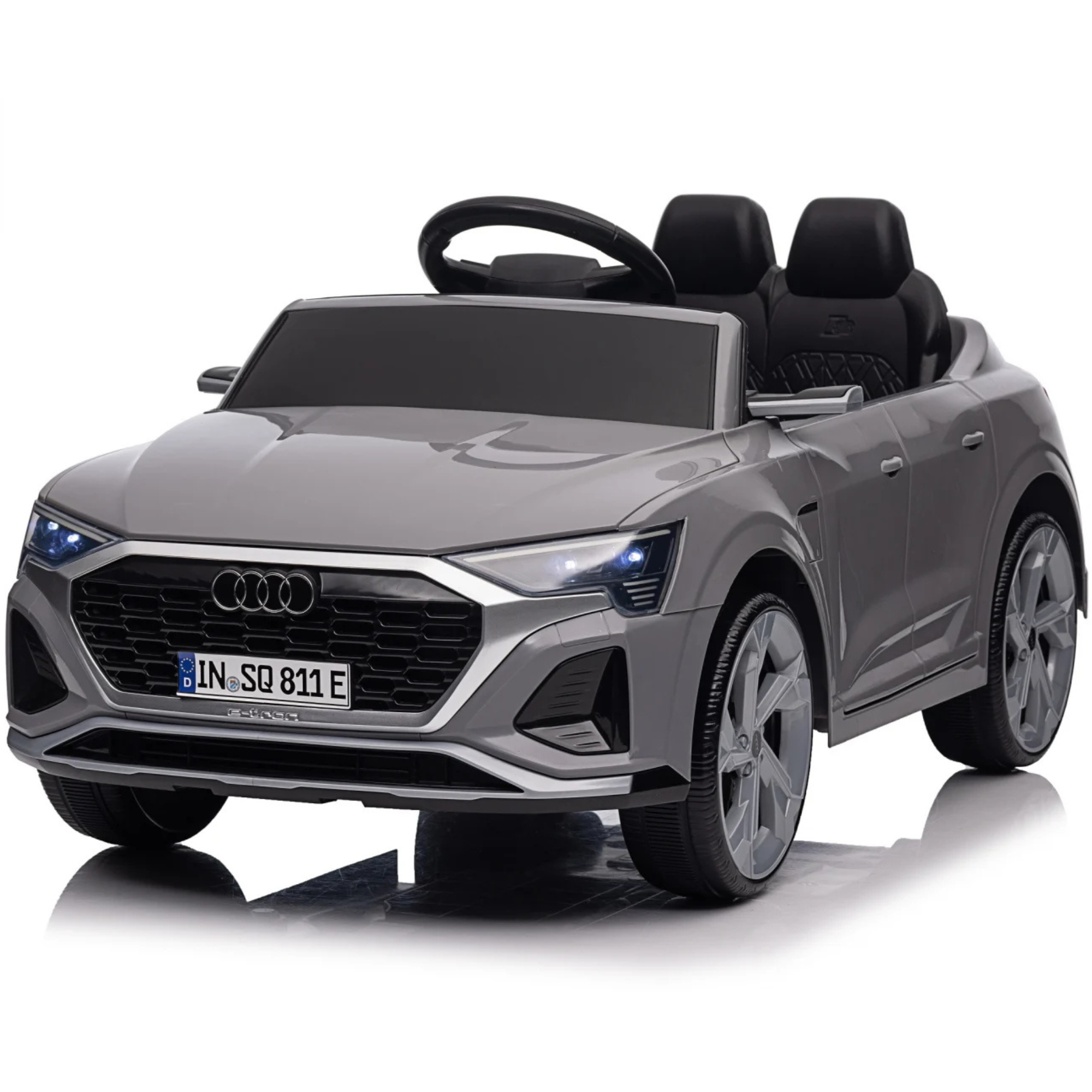 Coche Eléctrico para Niños AUDI SQ8 12V Gris c/ RUEDAS DE GOMA & ASIENTO DE PIEL