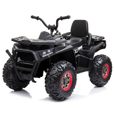 Moto Eléctrica para Niño QUAD DESERT 12V Negra c/ RODAS DE BORRACHA & ASIENTO EN PELE