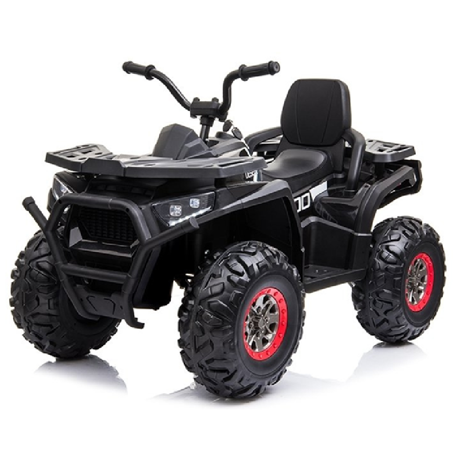 Moto Eléctrica para Niño QUAD DESERT 12V Negra c/ RODAS DE BORRACHA & ASIENTO EN PELE