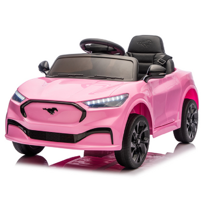 Coche Eléctrico para niño FORD MUSTANG MACH-E 24v Rosa c/ RODAS DE BORRACHA & ASIENTO EN PELE