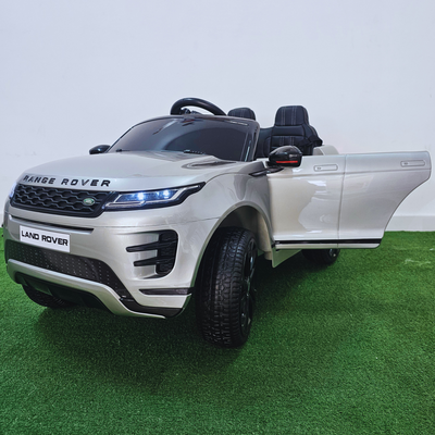Coche Eléctrico para Niños RANGE ROVER EVOQUE 12v Gris Metalizado c/ RUEDAS DE GOMA & ASIENTO DE PIEL