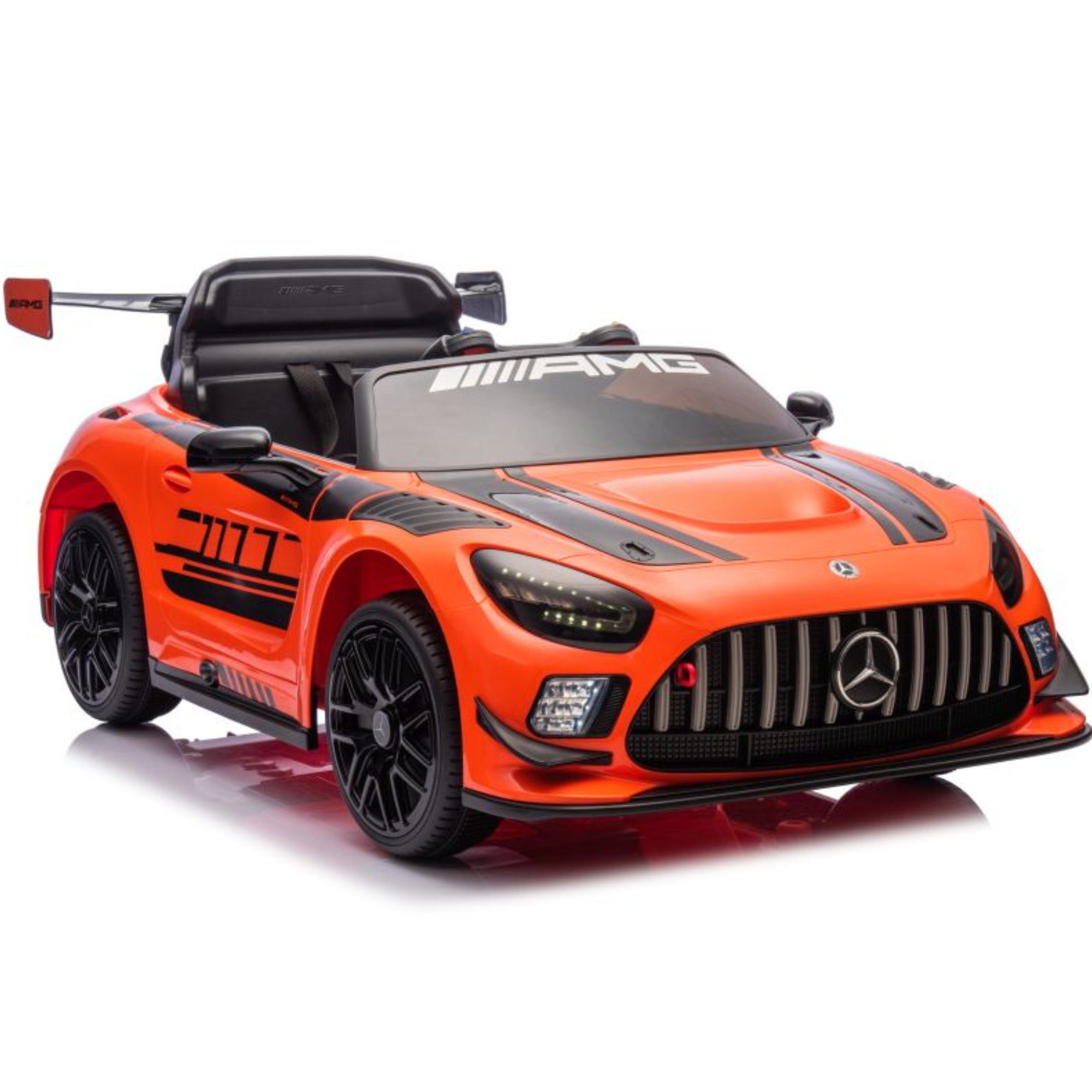 Coche Eléctrico para Niños MERCEDES GT3 Deluxe 12v Naranja c/ RUEDAS DE GOMA & ASIENTO DE PIEL