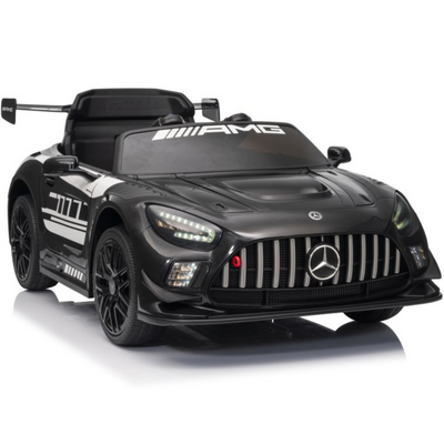 Coche Eléctrico para Niños MERCEDES GT3 Deluxe 12v Negro c/ RUEDAS DE GOMA & ASIENTO DE PIEL