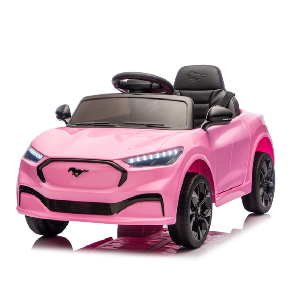 Coche Eléctrico para niño FORD MUSTANG MACH-E 24v Rosa c/ RODAS DE BORRACHA & ASIENTO EN PELE