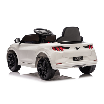 Coche Eléctrico para niño FORD MUSTANG MACH-E 24v Blanco c/ RODAS DE BORRACHA & ASIENTO EN PELE