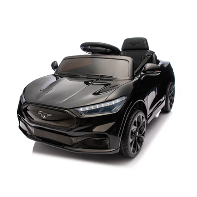 Coche Eléctrico para niño FORD MUSTANG MACH-E 24v Negro c/ RODAS DE BORRACHA & ASIENTO EN PELE