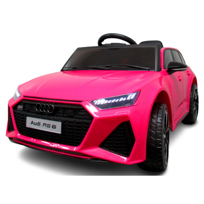 Coche Eléctrico para Niños AUDI RS6 12v Rosa c/ RUEDAS DE GOMA & ASIENTO DE PIEL