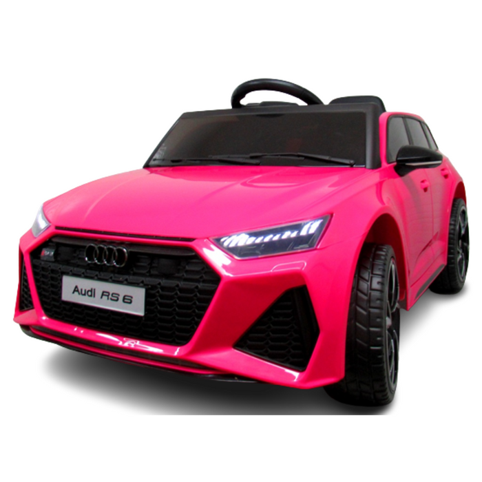Coche Eléctrico para Niños AUDI RS6 12v Rosa BATERÍA DE LITIO c/ RUEDAS DE GOMA & ASIENTO DE PIEL ECOLÓGICA