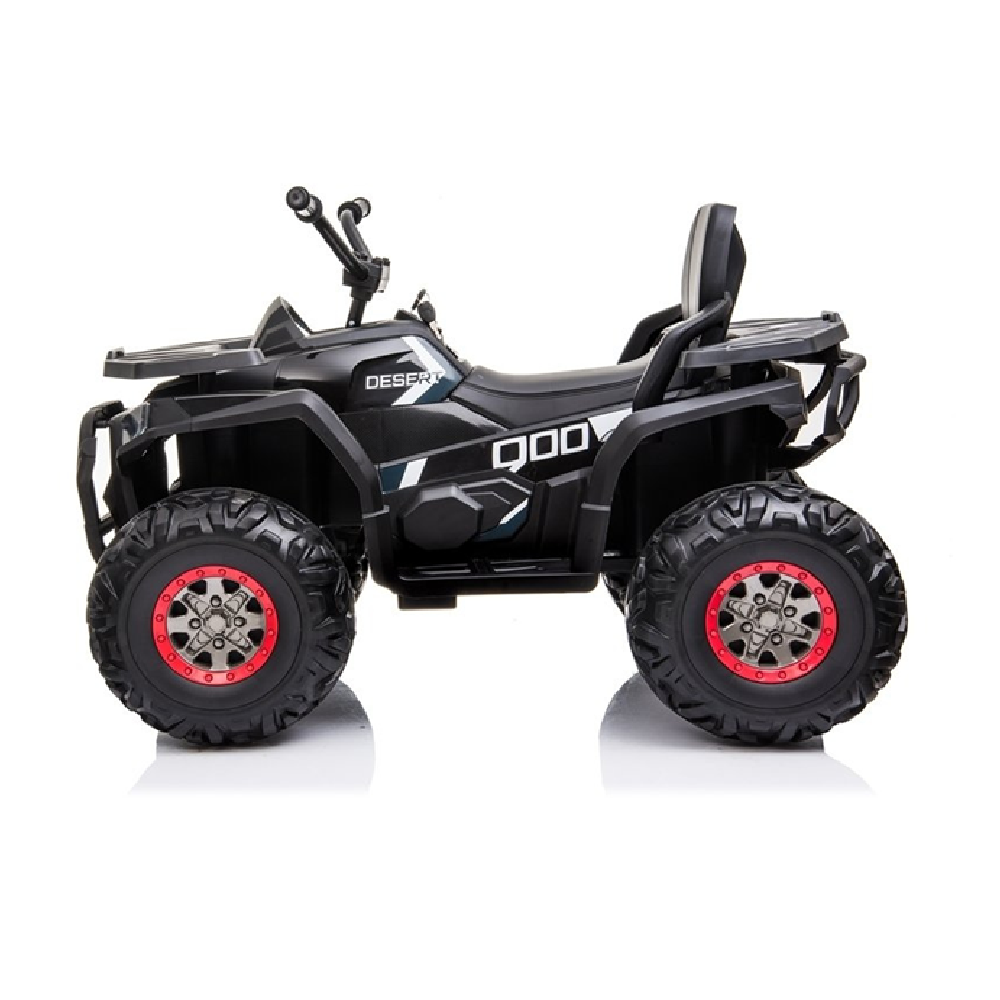 Moto Eléctrica para Niño QUAD DESERT 12V Negra c/ RODAS DE BORRACHA & ASIENTO EN PELE