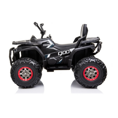 Moto Eléctrica para Niño QUAD DESERT 12V Negra c/ RODAS DE BORRACHA & ASIENTO EN PELE
