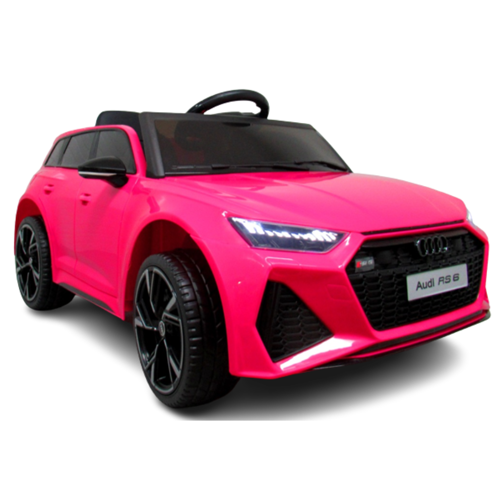Coche Eléctrico para Niños AUDI RS6 12v Rosa c/ RUEDAS DE GOMA & ASIENTO DE PIEL