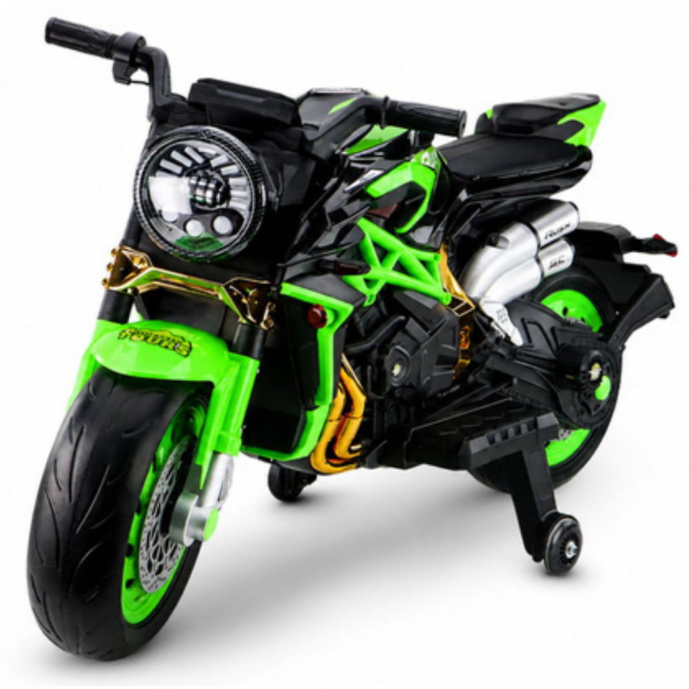 Moto Eléctrica para Niños BM Style 12v Blanca con RUEDAS DE GOMA y ASIENTO DE PIEL ECOLÓGICA