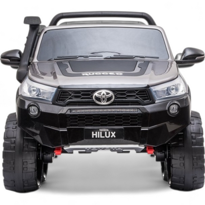 Coche Eléctrico para Niños TOYOTA HILUX Gris Metalizado 12v 4x4 c/ RUEDAS DE GOMA & ASIENTO DE PIEL