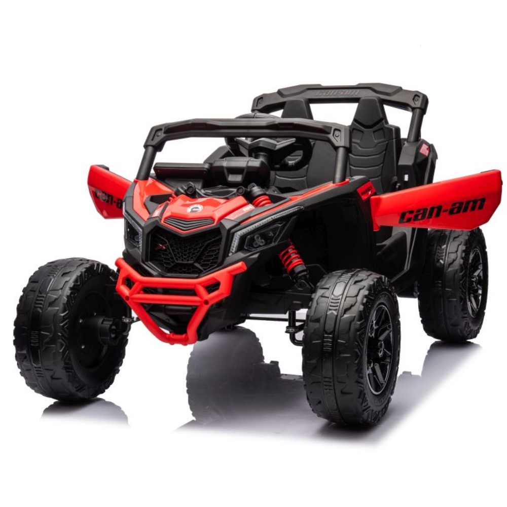 Coche Eléctrico para Niño CAN-AM MAVERICK 4x4 24v Rojo BATERÍA DE LITIO c/ RUEDAS DE GOMA & ASIENTO DE PIEL ECOLÓGICA