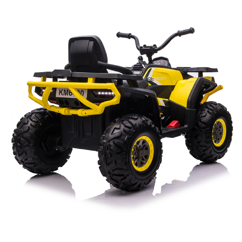 Moto Eléctrica para Niño QUAD DESERT 12V AMARILLA c/ RODAS DE BORRACHA & ASIENTO EN PELE