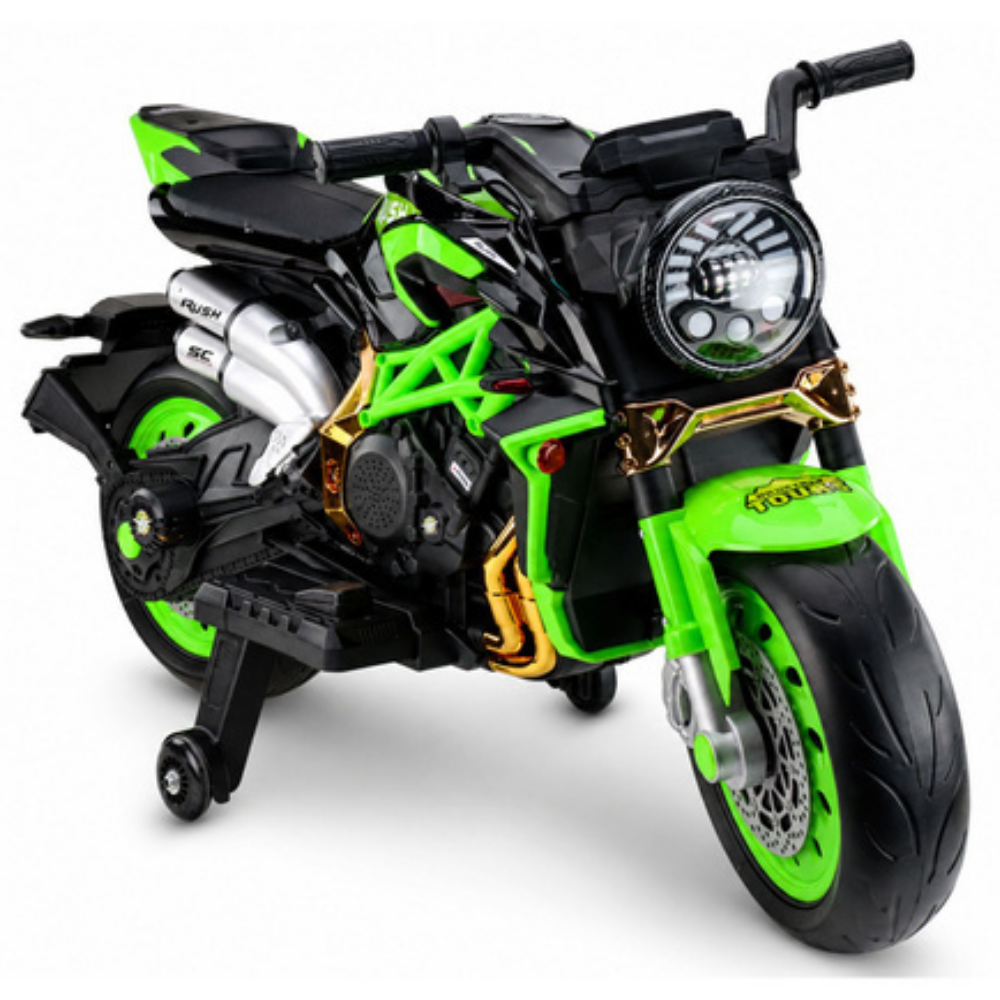Moto Eléctrica para Niños BM Style 12v Blanca con RUEDAS DE GOMA y ASIENTO DE PIEL ECOLÓGICA