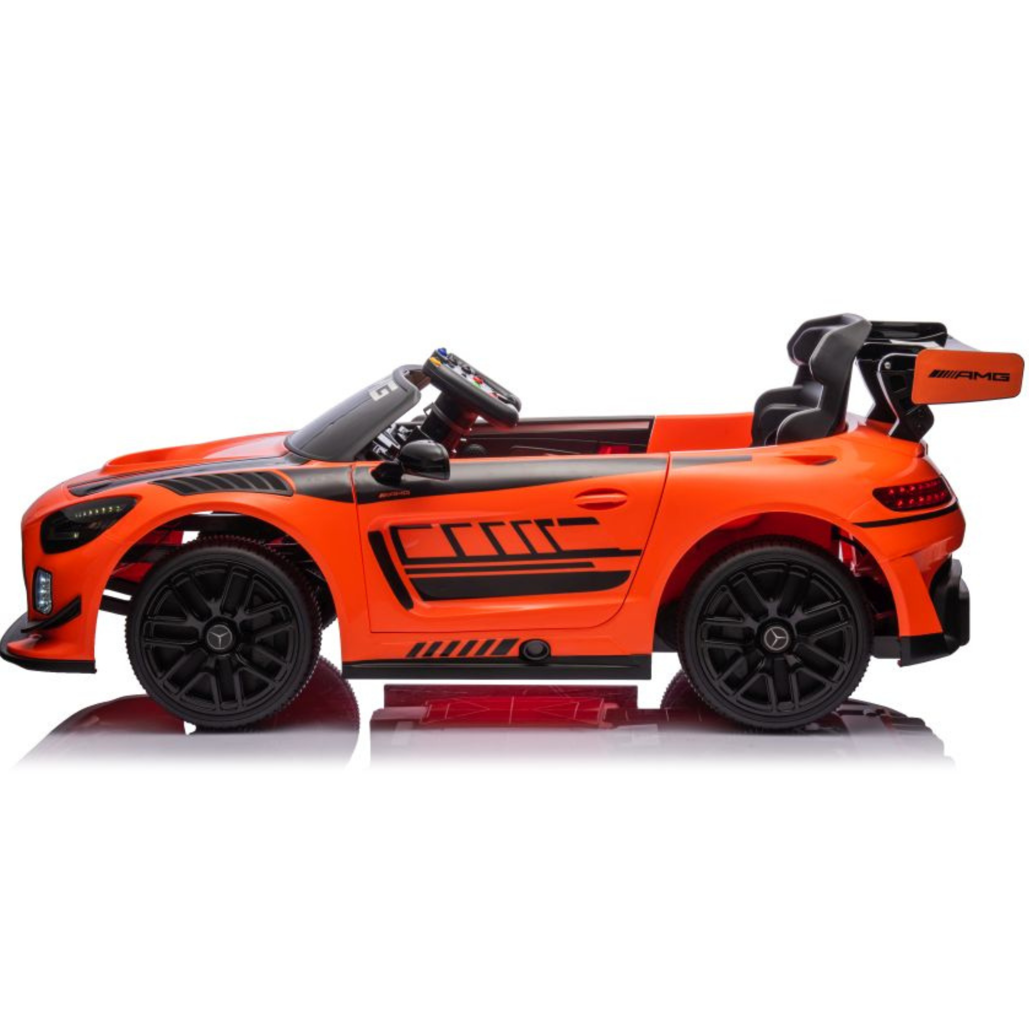 Coche Eléctrico para Niños MERCEDES GT3 Deluxe 12v Naranja c/ RUEDAS DE GOMA & ASIENTO DE PIEL
